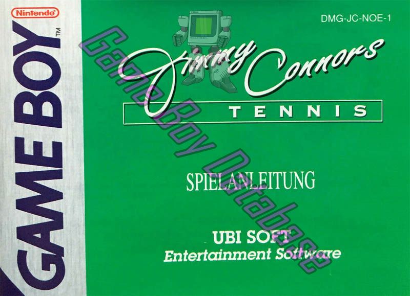 Jimmy Connors Tennis NOE-1 Front of the booklet