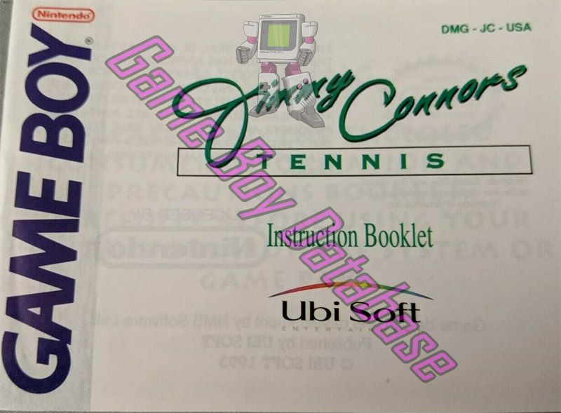 Jimmy Connors Tennis USA Front of the booklet