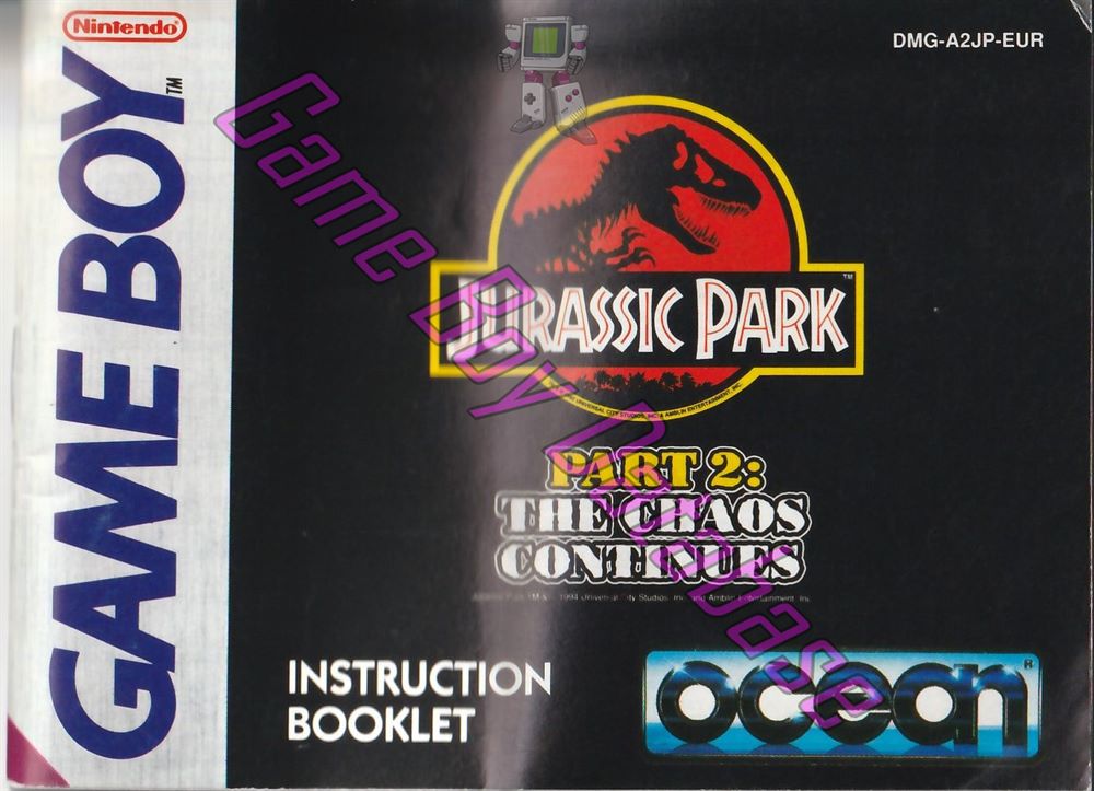 Jurassic Park Part 2: the Chaos Continues EUR Front of the booklet