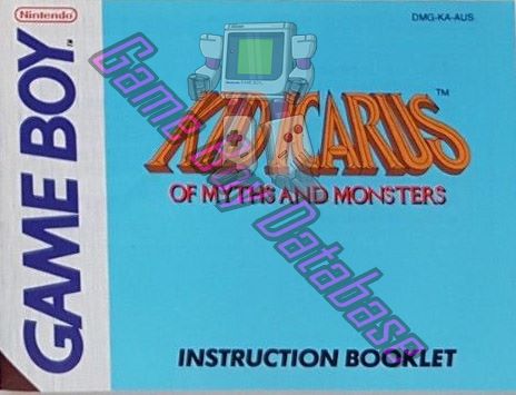 Kid Icarus of Myths and Monsters AUS Front of the booklet