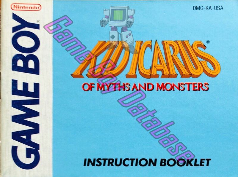 Kid Icarus of Myths and Monsters USA Front of the booklet