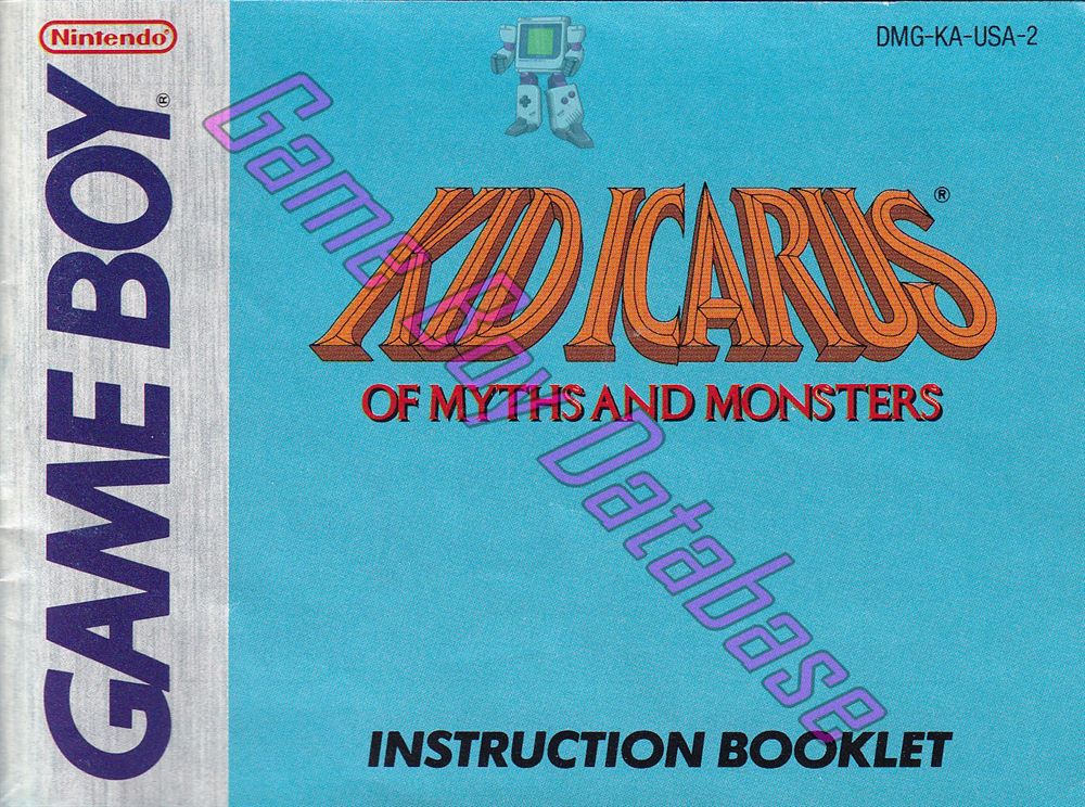 Kid Icarus of Myths and Monsters USA-1 Front of the booklet