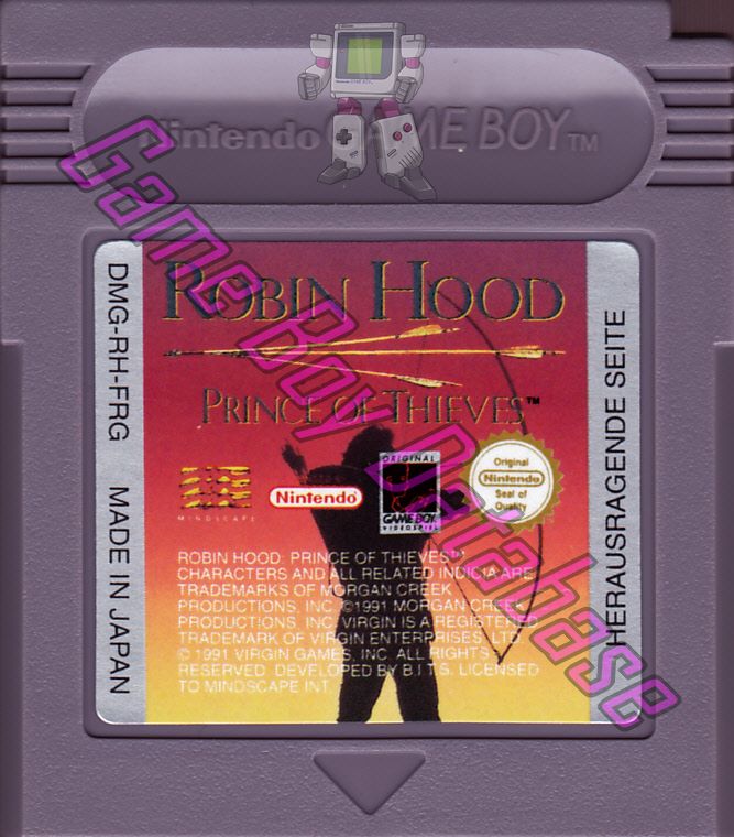 Robin Hood Prince of Thieves FRG Cartridge