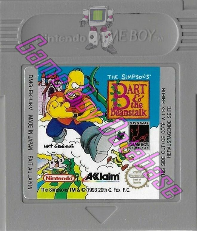 Simpsons Bart & the Beanstalk (the) UKV Cartridge