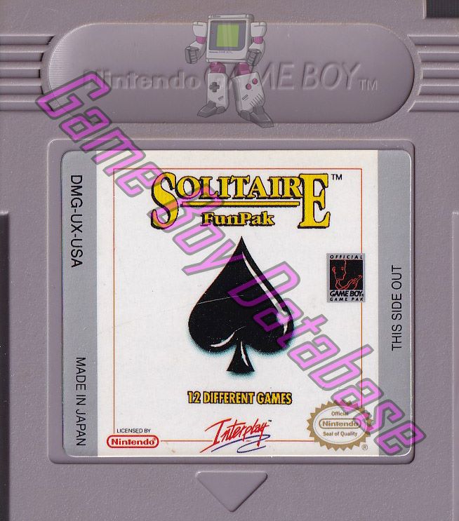 Solitaire Fun Pak USA Cartridge