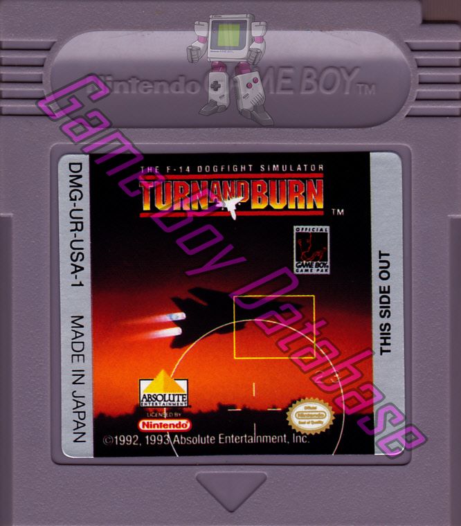 Turn and Burn (the F-14 Dogfight Simulator) USA-1 Cartridge