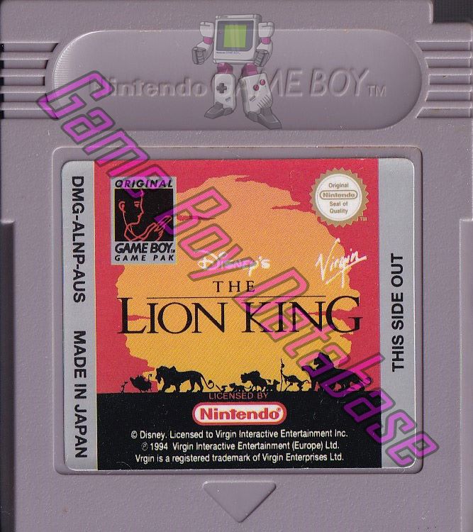 Lion King (Disney's the) AUS Cartridge