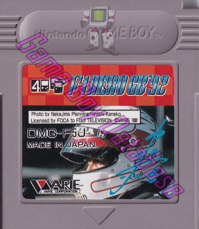 Nakajima Satoru Kanshû F-1 Hero GB ‘92 the Graded Driver JPN Cartridge