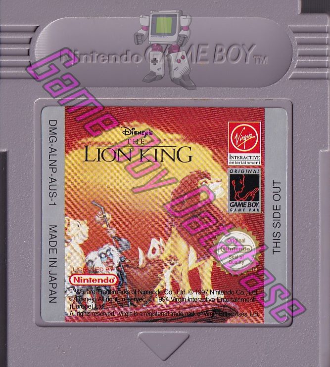 Lion King (Disney's the) AUS-1 Cartridge