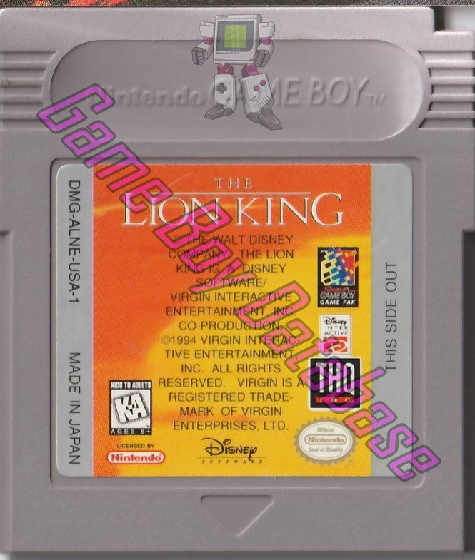 Lion King (Disney's the) USA-1 Cartridge