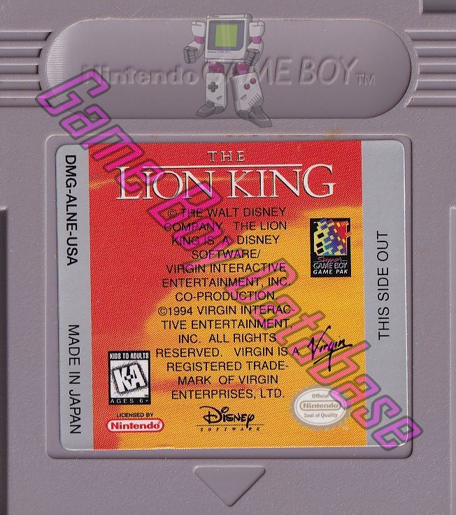 Lion King (Disney's the) USA Cartridge