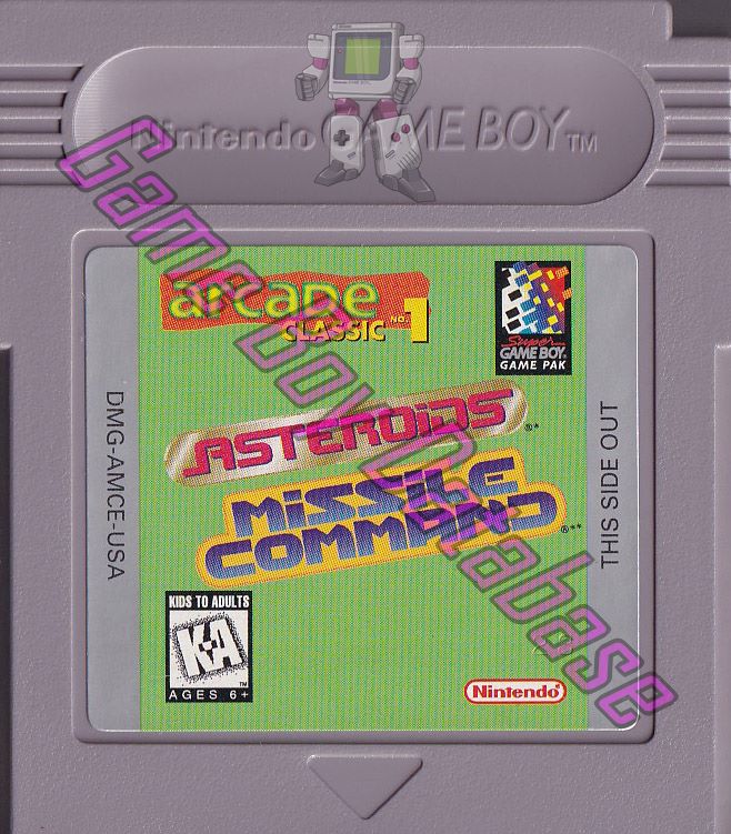 Arcade Classic no.1 Asteroids - Missile Command USA Cartridge