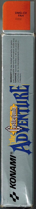 Castlevania the Adventure FAH Box right side