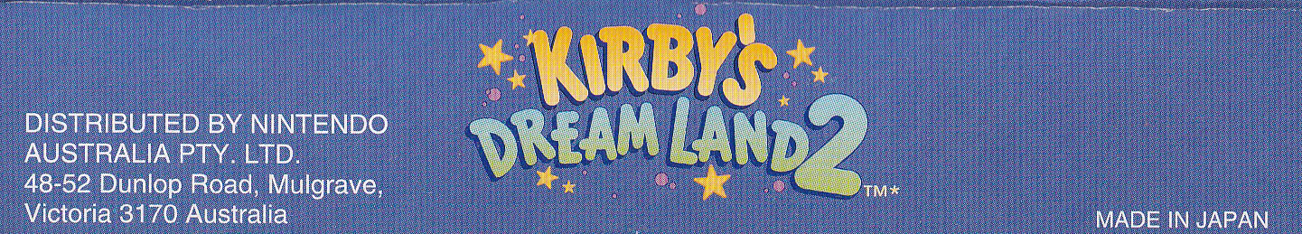 Kirby's Dream Land 2 AUS Box top