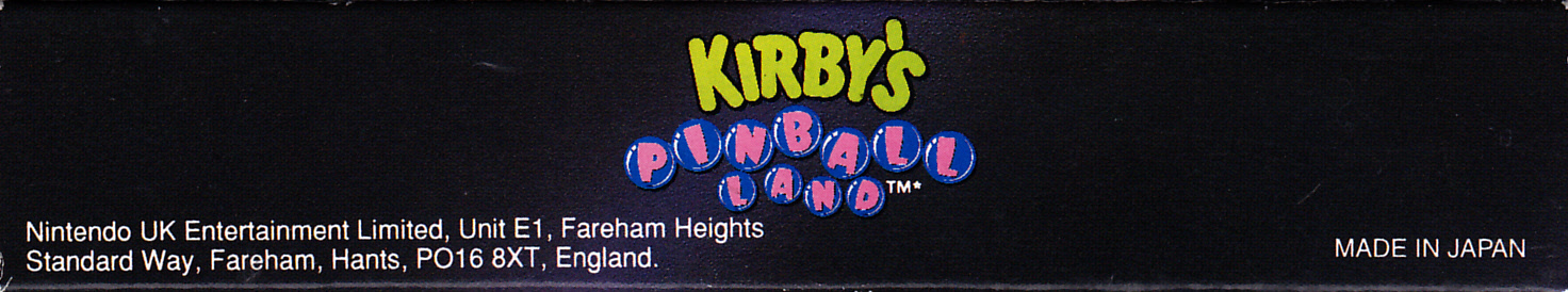 Kirby's Pinball Land UKV Box top