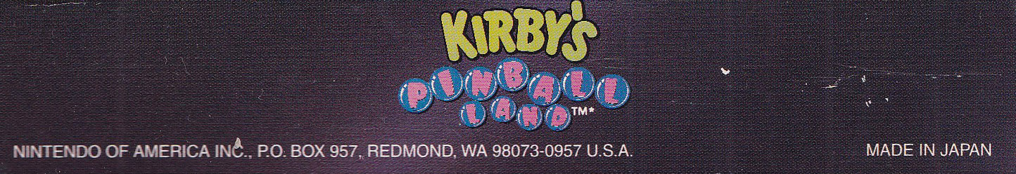 Kirby's Pinball Land USA Box top