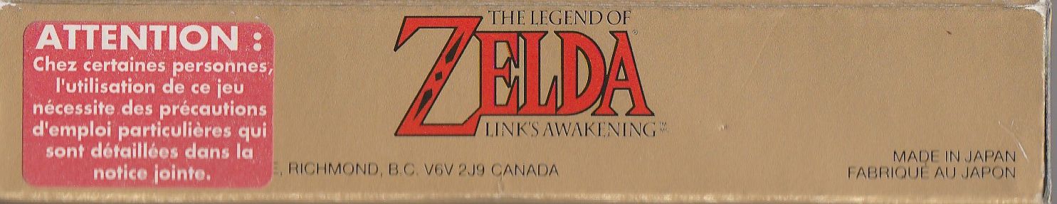 Legend of Zelda Link's Awakening (the) CAN Box top