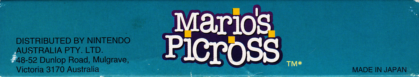 Mario's Picross AUS Box top