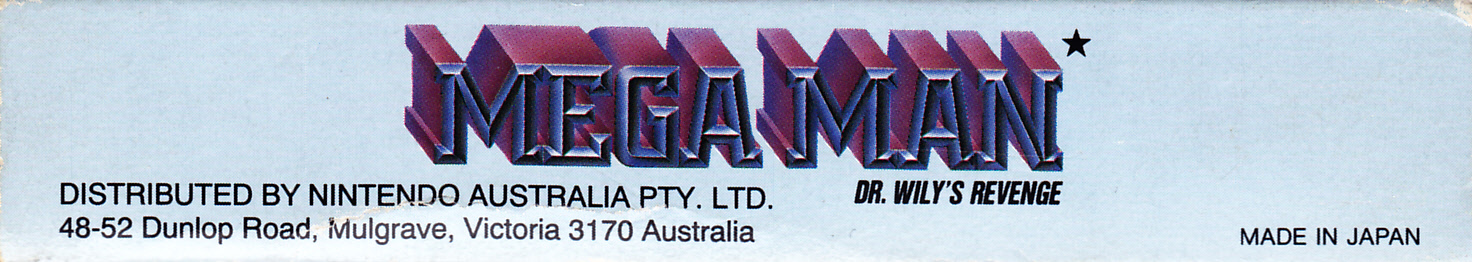 Mega Man Dr. Wily's Revenge AUS Box top