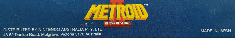 Metroid II Return of Samus AUS-1 Box top