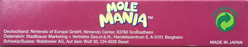 Mole Mania NNOE Box top