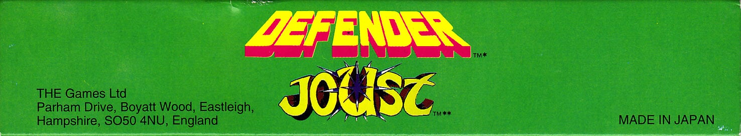 Arcade Classic no.4 Defender - Joust UKV Box top