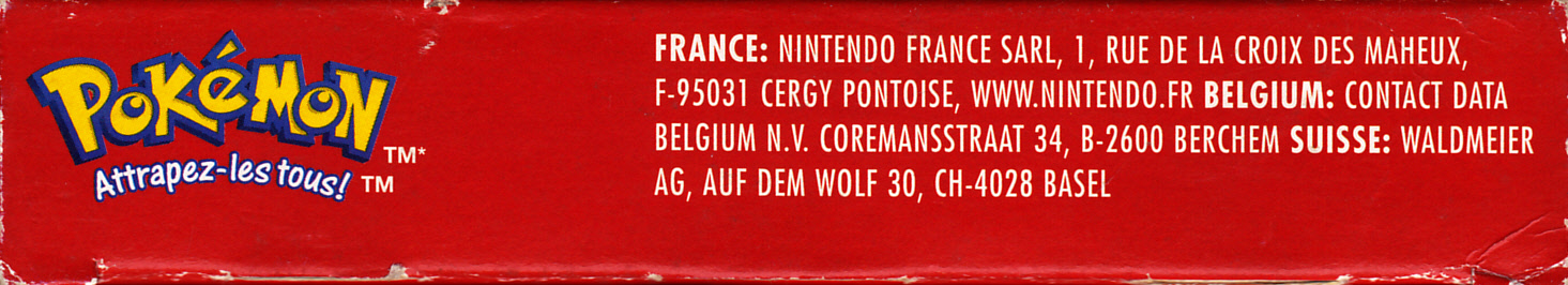 Pokemon Version Rouge NFRA-2 Box top