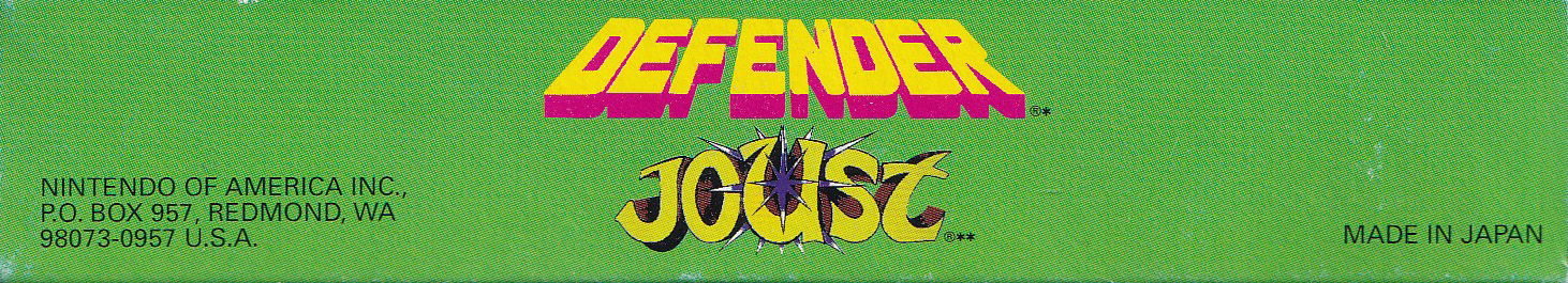 Arcade Classic no.4 Defender - Joust USA Box top