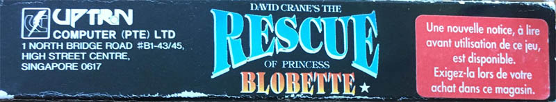 Rescue of Princess Blobette (David Crane's the) ASI Box top