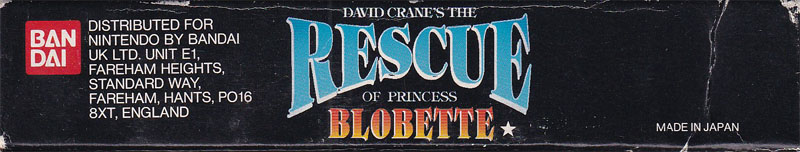 Rescue of Princess Blobette (David Crane's the) UKV Box top