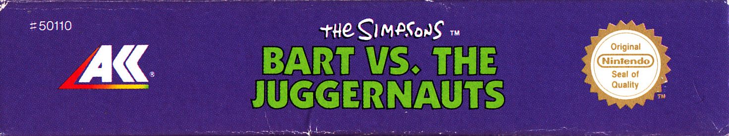 Simpsons Bart vs. the Juggernauts (the) FAH Box top