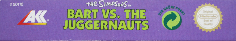 Simpsons Bart vs. the Juggernauts (the) NOE Box top