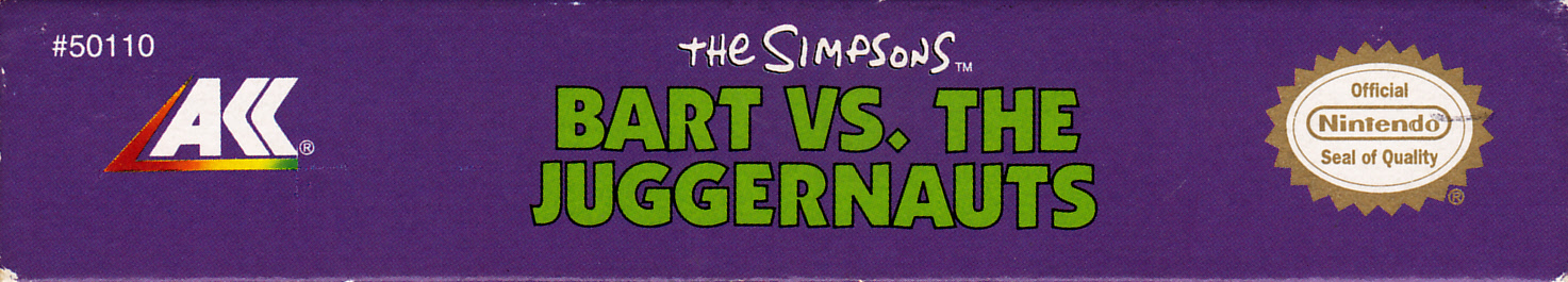 Simpsons Bart vs. the Juggernauts (the) USA Box top