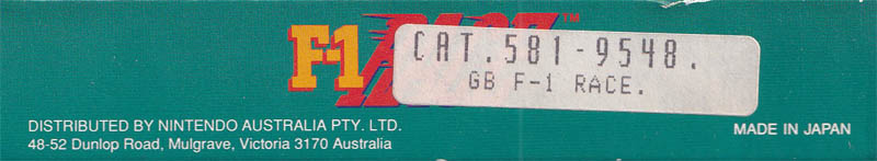 F-1 Race AUS-1 Box top