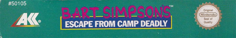 Bart Simpson's Escape from Camp Deadly UKV Box top