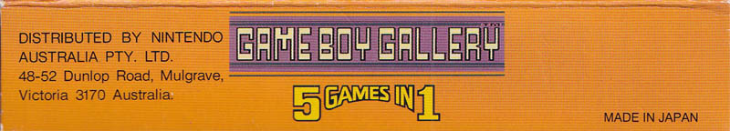 Game Boy Gallery 5 in 1 AUS-1 Box top