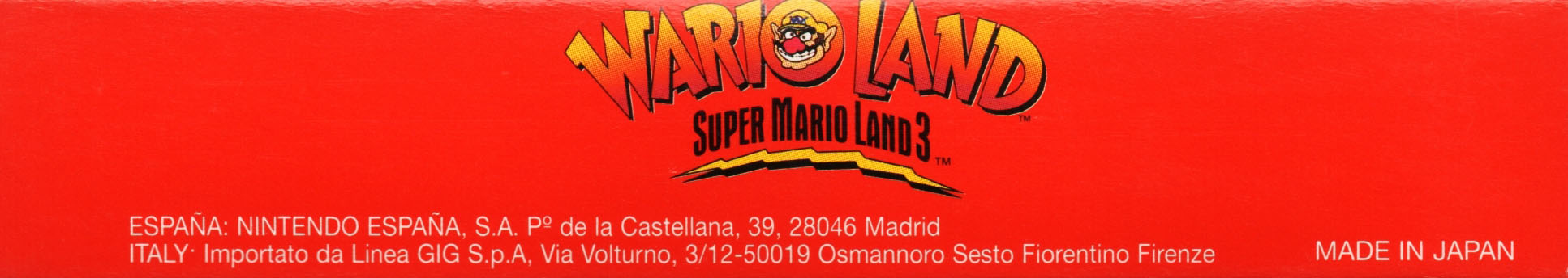 Wario Land: Super Mario Land 3 NEAI Box top