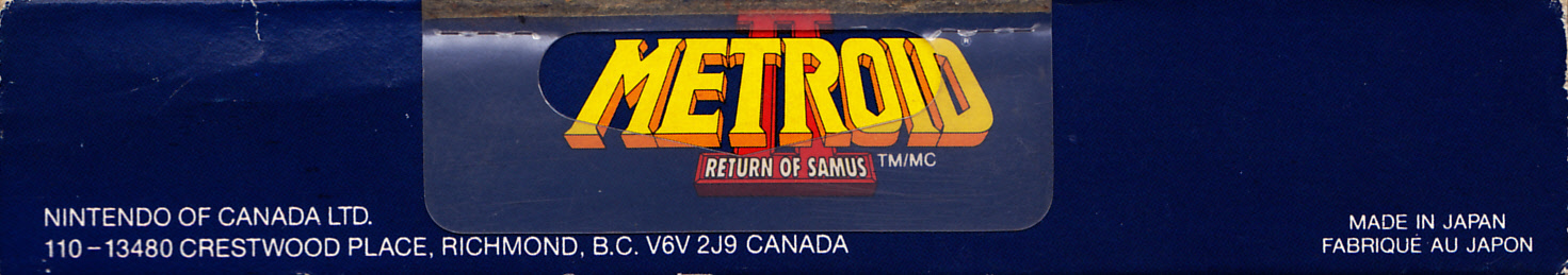 Metroid II Return of Samus CAN Box top