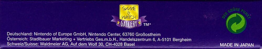 Game & Watch Gallery NNOE Box top