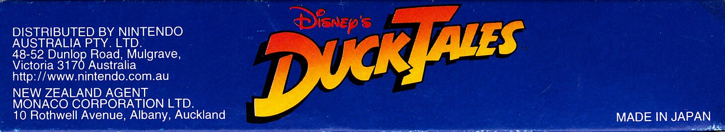 Duck Tales (Disney's) AUS-1 Box top