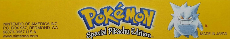 Pokemon Special Pikachu Edition Yellow Version USA Box top