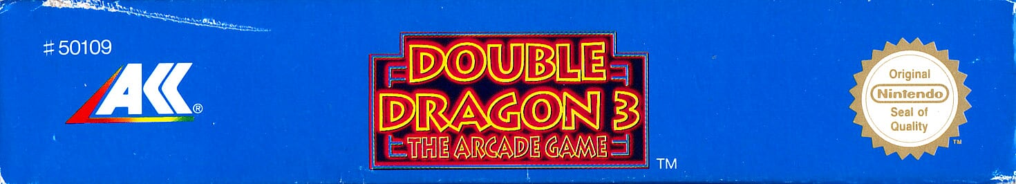 Double Dragon 3 the Arcade Game FAH-2 Box top