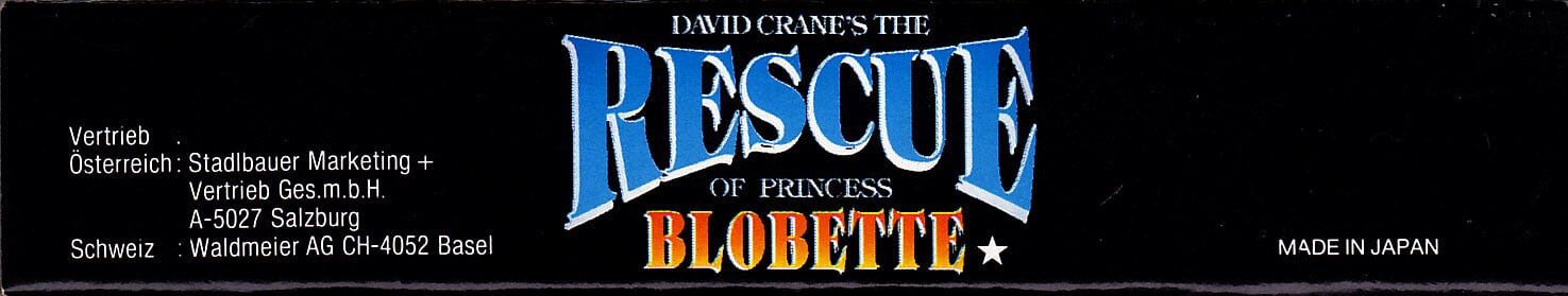 Rescue of Princess Blobette (David Crane's the) FRG-1 Box top