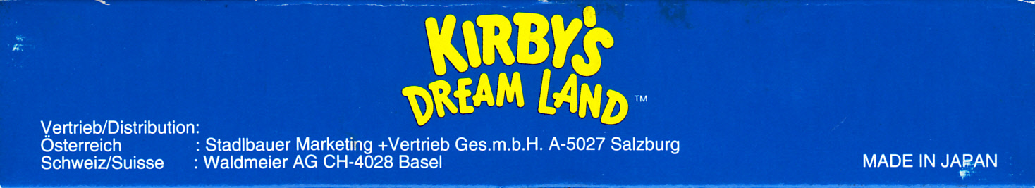 Kirby's Dream Land FRG-2 Box top