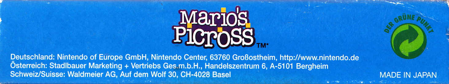 Mario's Picross NNOE-1 Box top