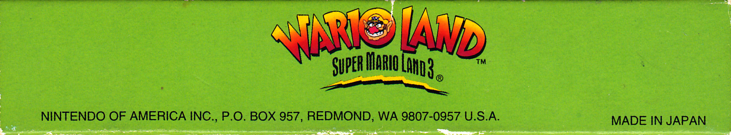 Wario Land: Super Mario Land 3 USA Box top