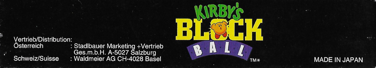 Kirby's Block Ball FRG-1 Box top