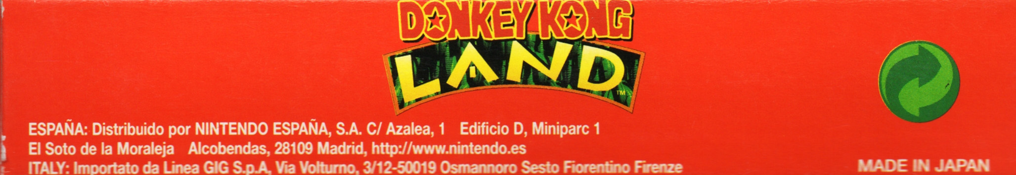 Donkey Kong Land NEAI-2 Box top