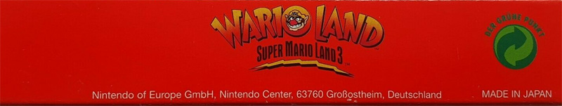 Wario Land: Super Mario Land 3 (Nintendo Classics version) NOE Box top