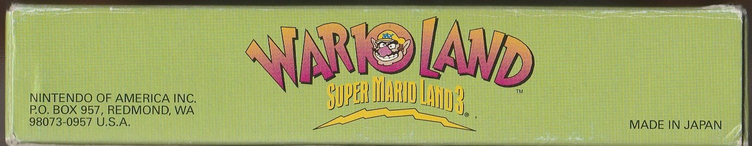 Wario Land: Super Mario Land 3 USA-1 Box top